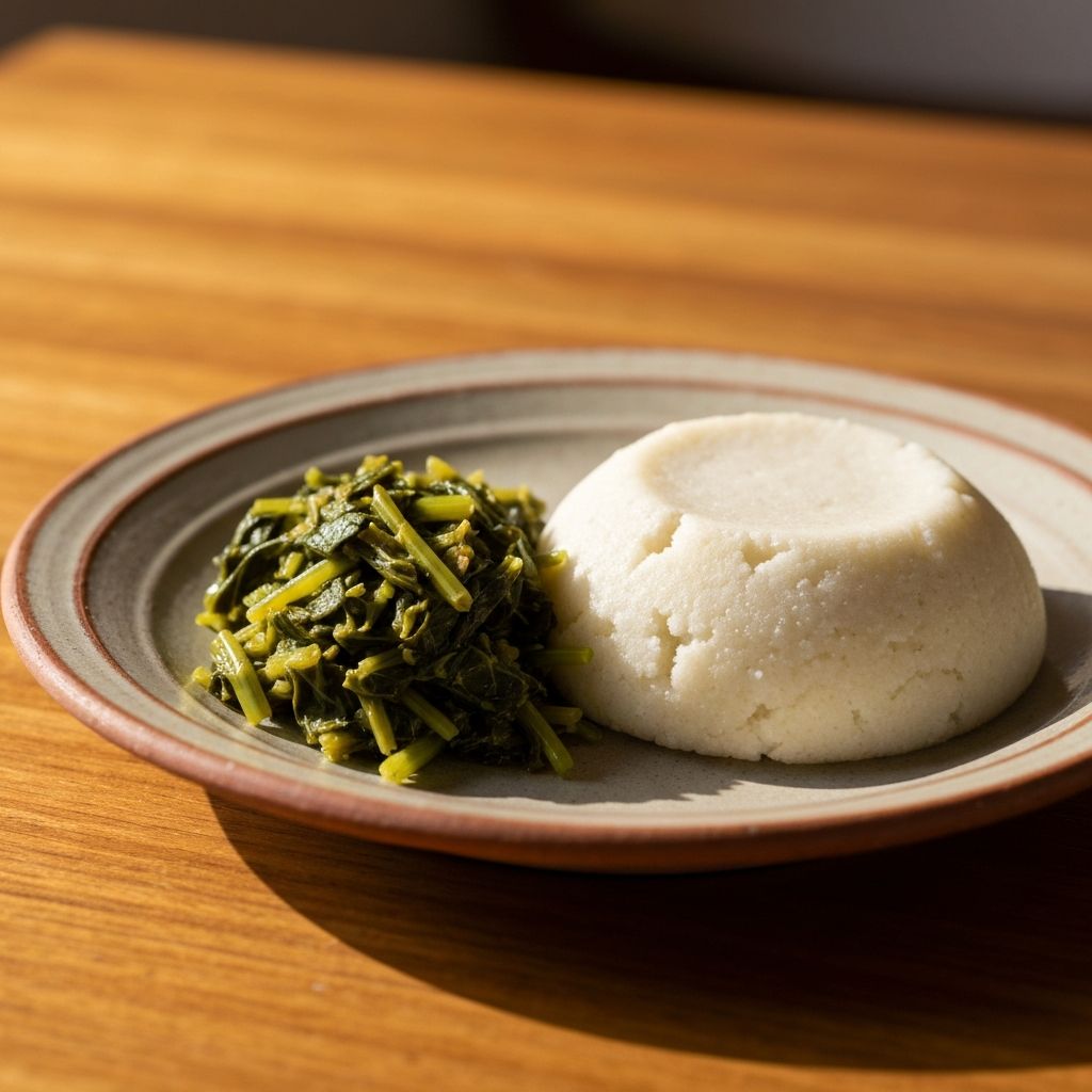 Ugali with Sukuma Wiki